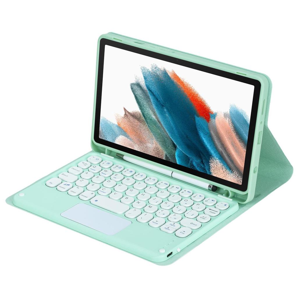 Совместимо с Samsung Galaxy Tab A11: Чехол со слотом для стилуса и круглой крышкой, Bluetooth-клавиатура для 8,7-дюймового планшета.