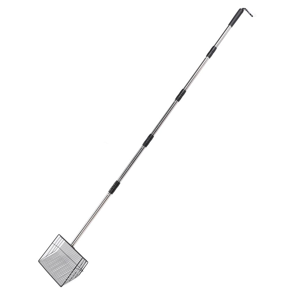 Chicken Poop Scooper 201 Stainless Steel Chicken Coop Litter Scoop Cat Litter Scooper with 5 Extendable Handles