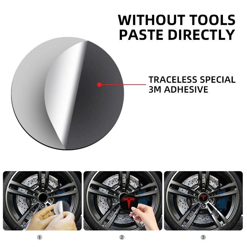 4pcs 56mm Car Wheel Center Hub Cap Badge Emblem Decal Wheel Sticker For Tesla Model Y 3 S X Roadster