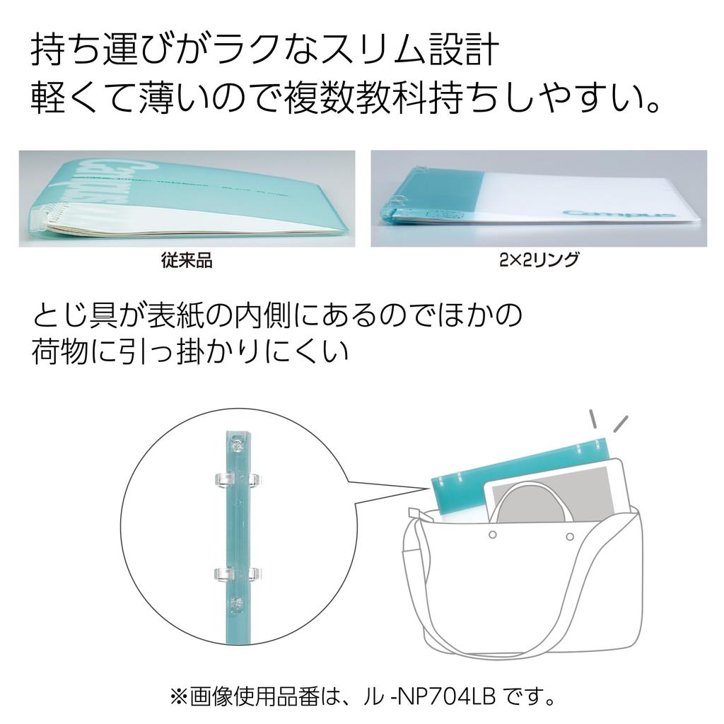 KOKUYO Папка-регистратор Campus, которую можно использовать как блокнот, ограниченный тираж Newtro B5, 4 отверстия, цвет «ледяной зеленый» 99K Lu-NP704-L4