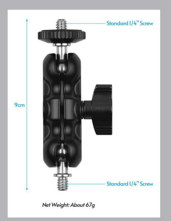 Double-Headed Magic Arm Bracket with Flash Clamp