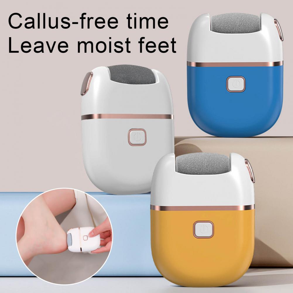 Electric Foot File Callus Remover Rechargeable Foot Scrubber Self-Adhesive Pads with 2 Grinding Heads Foot Care Pedicure Kit