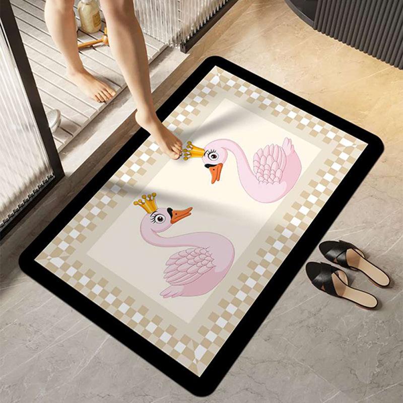 Diatom Mud Bathroom Floor Mat Toilet Door Absorbent Quick-drying Non-slip Mat Toilet Kitchen Floor Mat Carpet Soft Mat