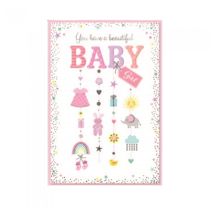 Simon Elvin You Have A Beautiful Baby Girl Birthday Card (Pack of 6)
