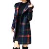 Женская модная куртка в клетку с длинными рукавами и пуговицами, шерстяное пальто с карманом