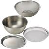 La Base Tsubame Sanjo Stainless Steel Bowl Colander Plate Shallow Colander 4 Piece Set Made In Japan La Base Yoko Arimoto & & & LLM-8717