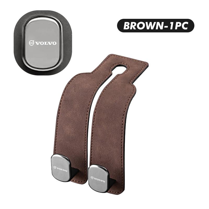 For Volvo 2 in 1 Car Headrest Hook Suede Rear Seat Hanging Dual Hook XC60 XC90 S60 S80 V60 C70 S40 C30 V90 V60 C40 XC40 V70