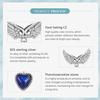 WOSTU 925 Sterling Silver Wing Guardian Emotion Stone Charm Beads for Bracelet DIY Jewelry