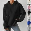 Women Long Sleeve Jumper Hoodies Hooded Sweatshirt Pullover Loose Fit Casual Solid Drawstring Pullover