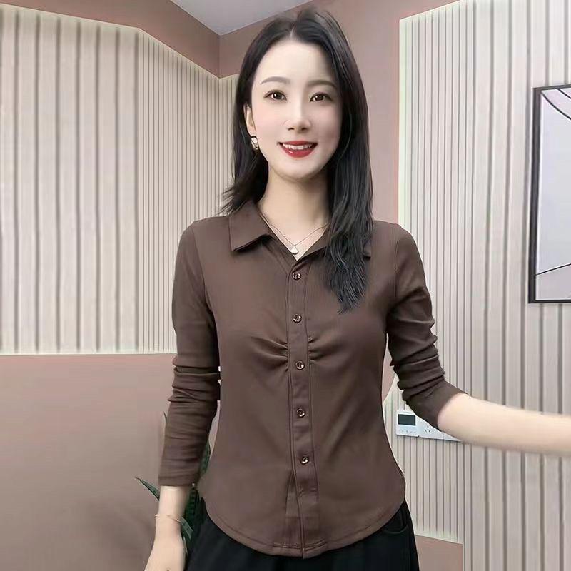 2023 Slimming Pleated Long Sleeve Autumn Top