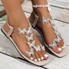 Женские сандалии в богемном стиле, ПВХ сандалии на плоской подошве, летняя обувь для женщин 2025, новые летние сандалии, пляжная летняя обувь, Sandalias Mujer