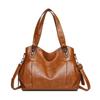 Винтажная женская сумка, большая вместимость, мягкая кожаная сумка через плечо, сумка для матери