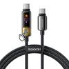 Для toocki Power PD Быстрый Нейлоновый Совместимый с Устройствами Такими Как iPhone MacBook [Новый 2025] USB-C Кабель, 100 Вт, Сенсорное Включение/Выключение, Дисплей, Type-C