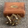 Латунный карманный секстант диаметром 12,5 см, навигационная морская деревянная шкатулка