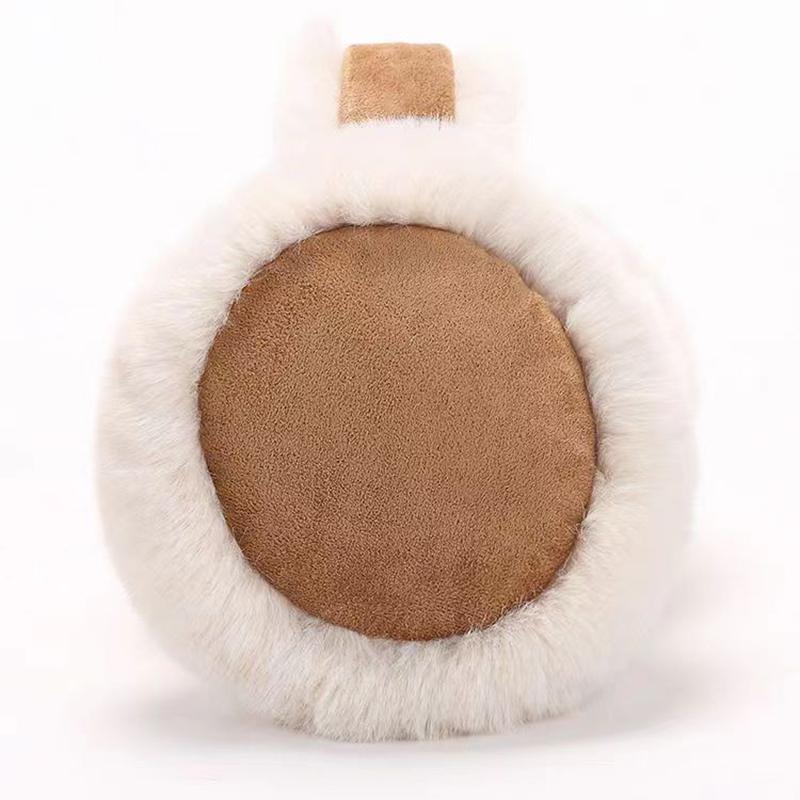 WTEMPO 1PC Maillard Style Warm Plush Earmuffs Cold-proof Windproof Cozy Soft Foldable Comfortable Ear Warmers