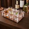 Stainless Steel Wine Glass Tray 6 Holes Glass Cup Rack Premium Serving Display Tray  Bar