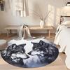 Wolf Round Floor Mat Perfect for Outdoor Hallway Dormitory Entryway Anti-slip Round Rug Decorate Offices Perfect Gift for Friends Family