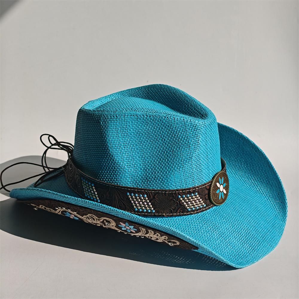 New Embroidery Accessories Straw Cowboy Hat For Women And Men – Western Sun Hat For Country Concert Rodeo And Cowgirl Outfit