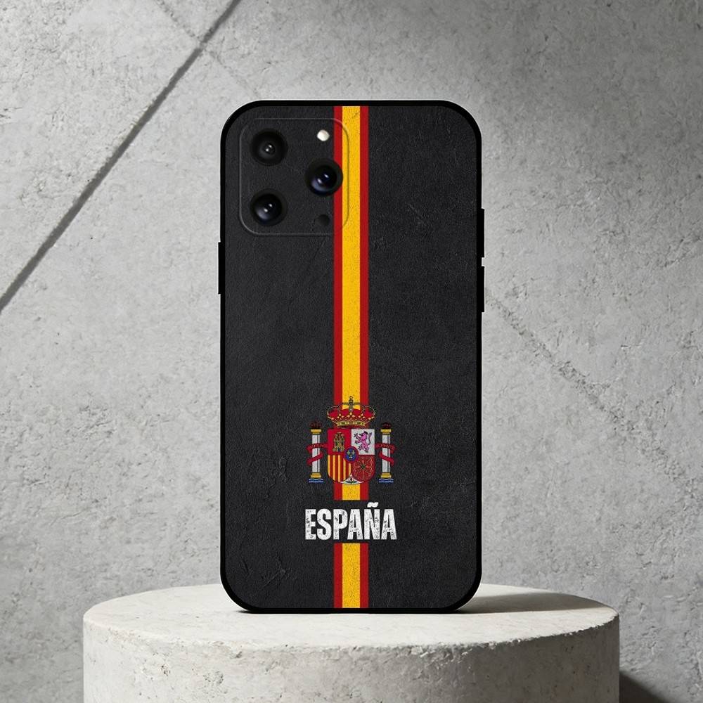 S-Spanish flag Phone Case Silicone black Soft For IPhone 17,16,15,14,13,12,11,SE,Plus Pro Max