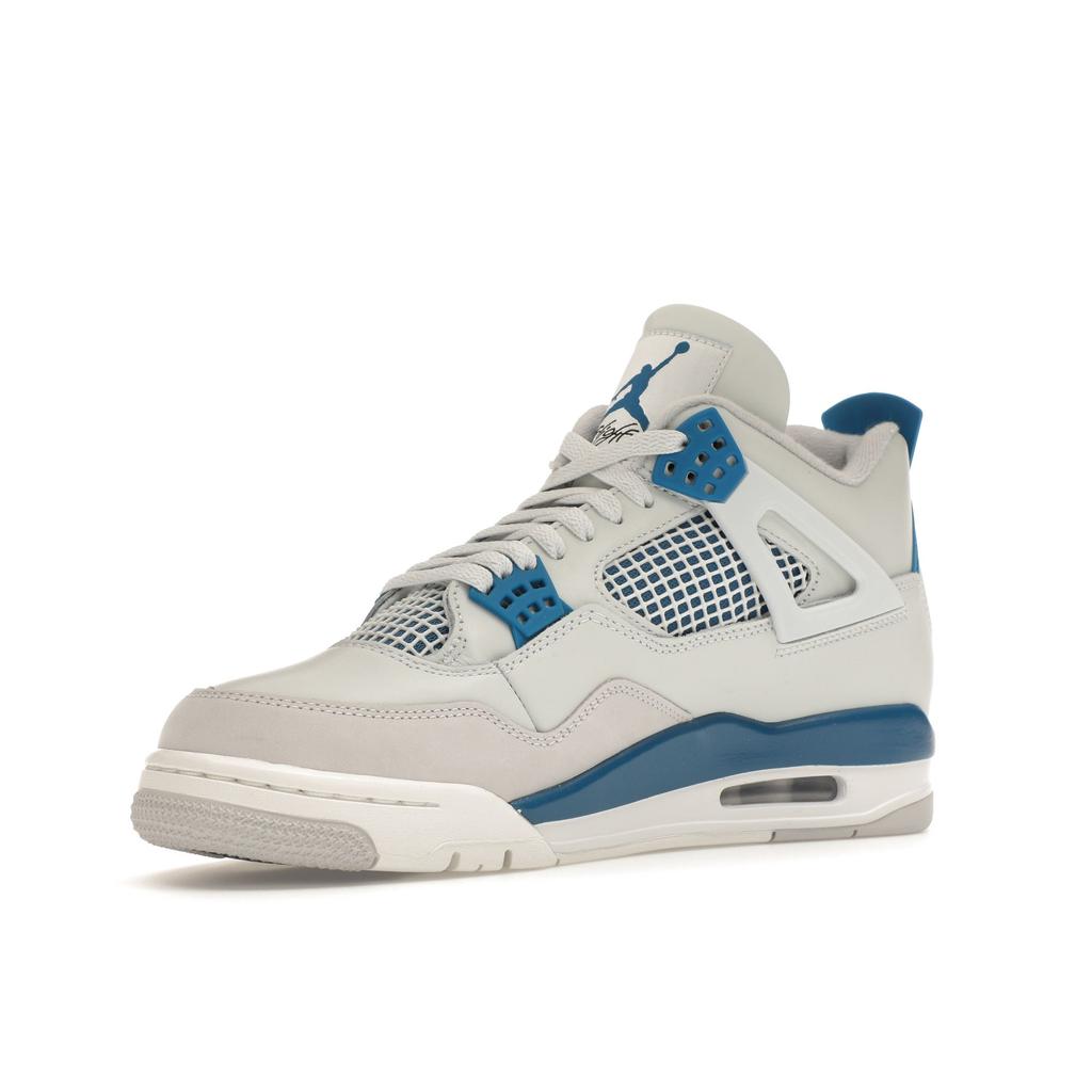 Кроссовки унисекс Air Jordan 4 Retro Military Blue 2024 кремово-белые нейтрально-серые FV5029-141