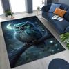 2026 New Mysterious Owl Colorful Cartoon Birds Rug for Bedroom Living Room Sofa Home Doormat Decor,Large Kid Non-slip Floor Mat