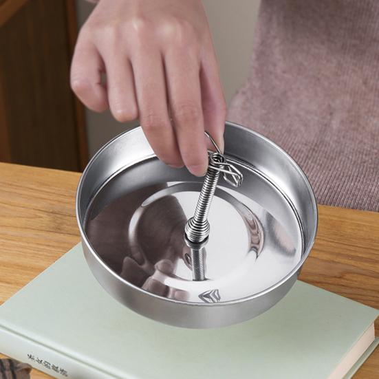 Магнитный держатель для благовоний с лотком для улавливания пепла, переносная круглая металлическая спиральная курильница для кемпинга и использования в помещении