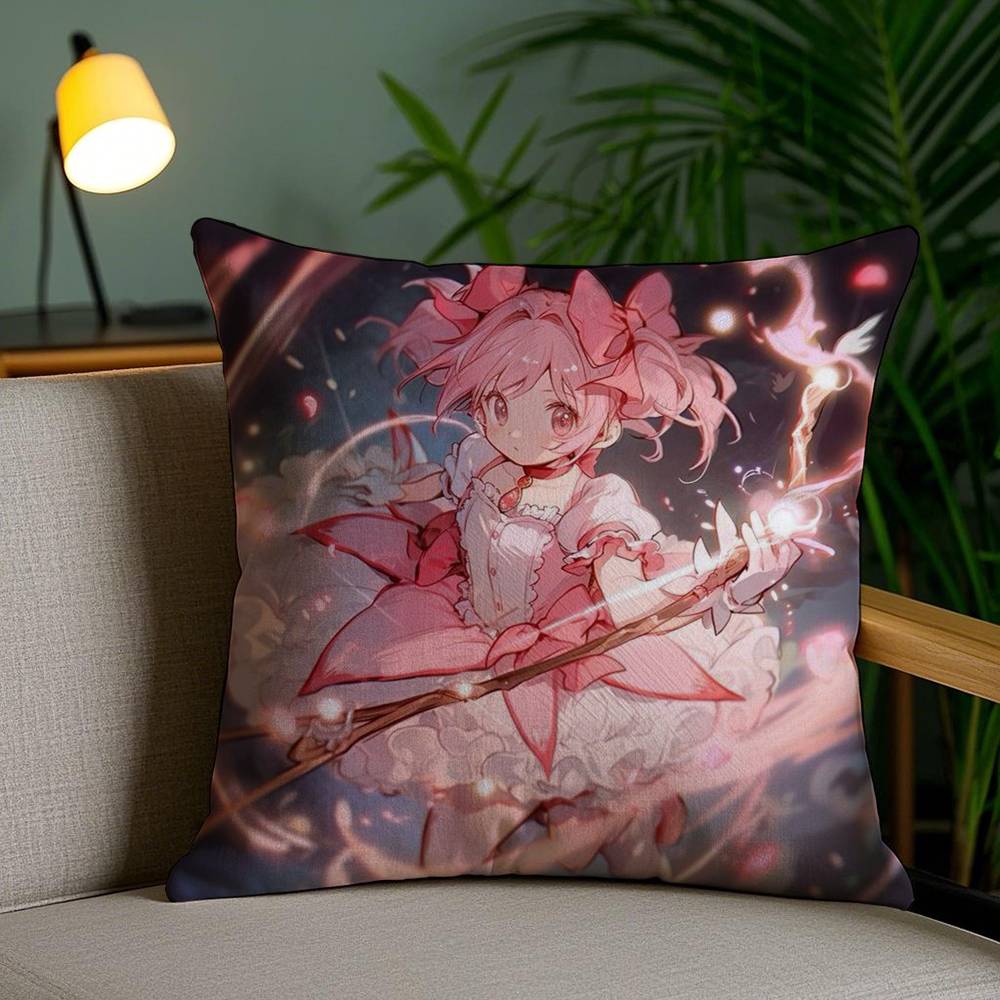 Наволочка M-Madoka M-Magica Диванная Короткий Плюш Двусторонняя HD Печать Комната Домашний Офис Подарок Чехол для Подушки