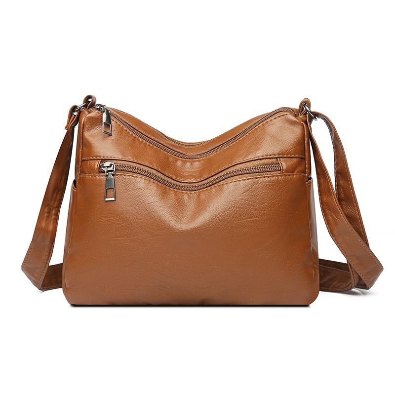 Женская сумка с несколькими карманами, мягкая кожаная сумка через плечо для мам среднего возраста