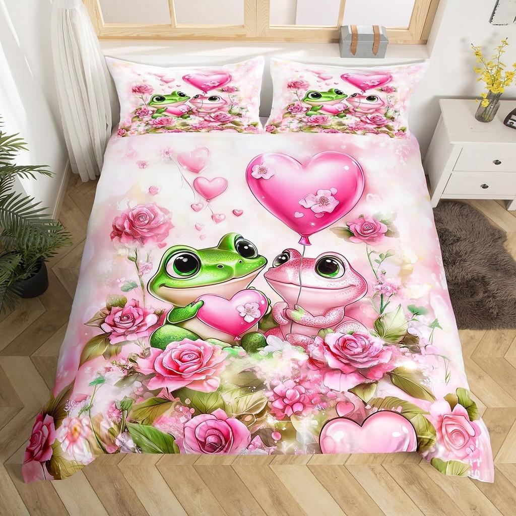 Rose Butterfly Duvet Cover Queen King Size Butterfly Valentine'S Day Quilt Cover Bedding 3 Pcs Rose Flower Quilt Cover 3 Pcs