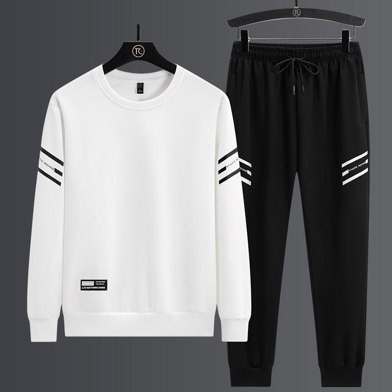 Spring and Autumn Men's Casual Sweater Set, Round Neck Hoodie Pants, Men's Sports Two-piece Set