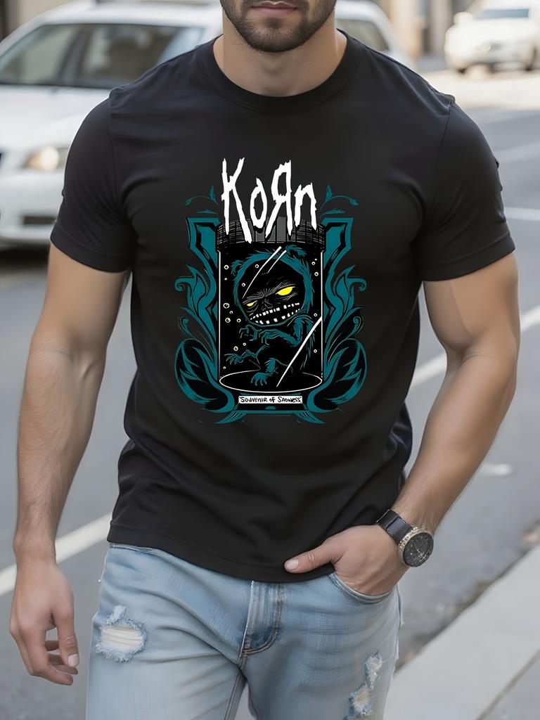 Korn Official Band Graphic Tshirt Heavy Duty Tee with Bol...
