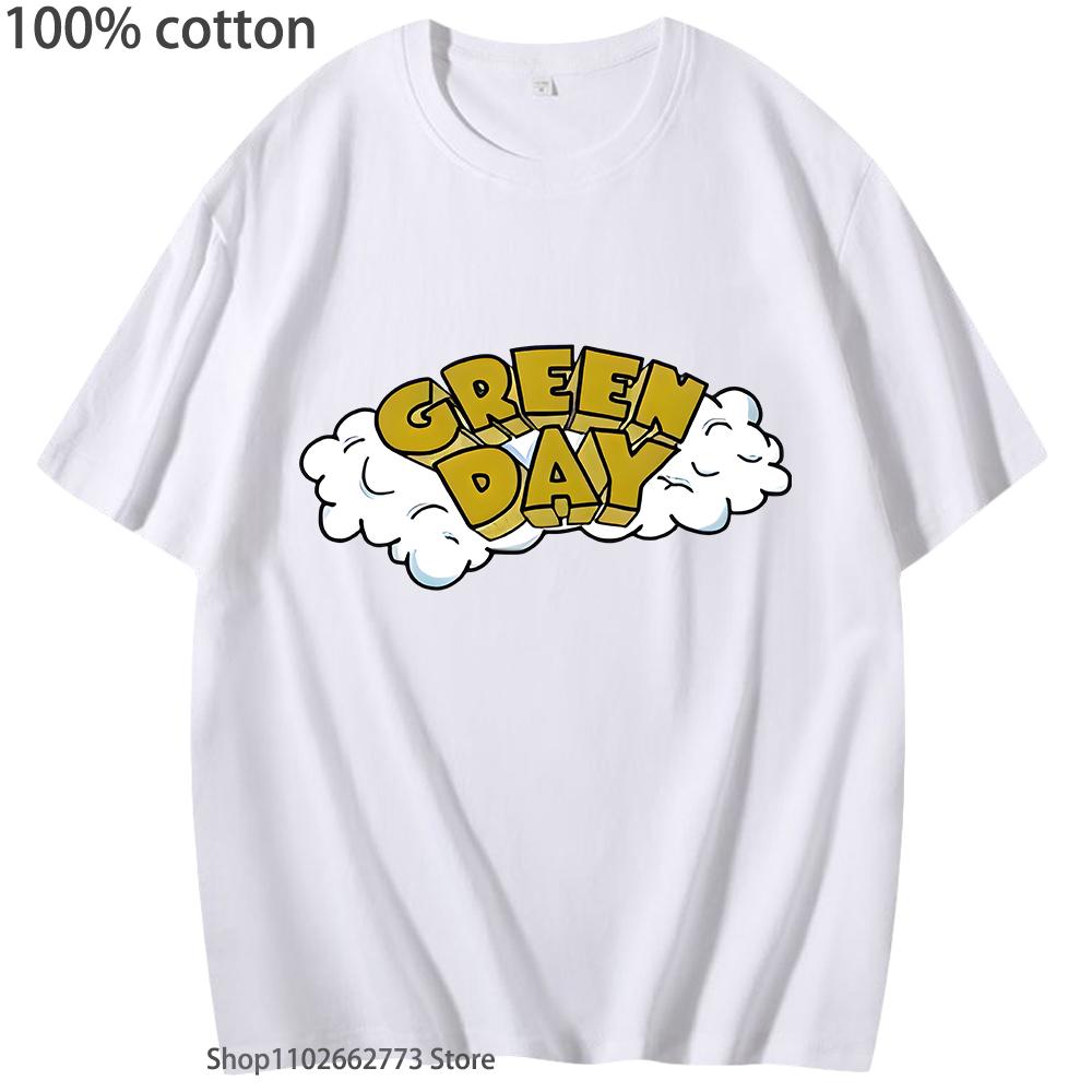 G-green Day Футболка с принтом рок-группы Женские Скейт-графика Мужская одежда Топы с принтом рок-группы Хлопковая летняя рубашка