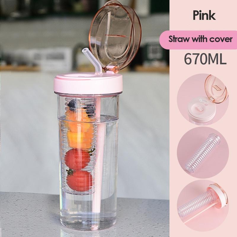 Juice Cup with Lid And Straw Portable Clear Large Capacity for Tea And Water