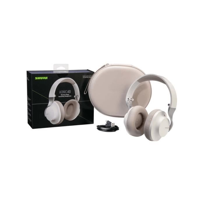 Casque Bluetooth - Shure - Aonic 40 - Blanc - Anti-bruit actif - Sur-oreille