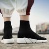 Trendy High-top Sock Sneakers Men Black Casual Shoes Women Breathable Jogging Shoes Sneakers Slip-on Walking Shoes Male Footwear