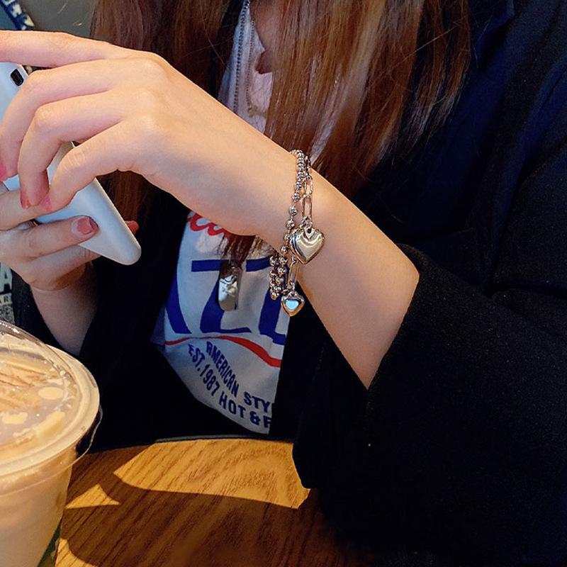 Double-Layer Heart Bracelet: Trendy Hip-Hop Design with Unique Style