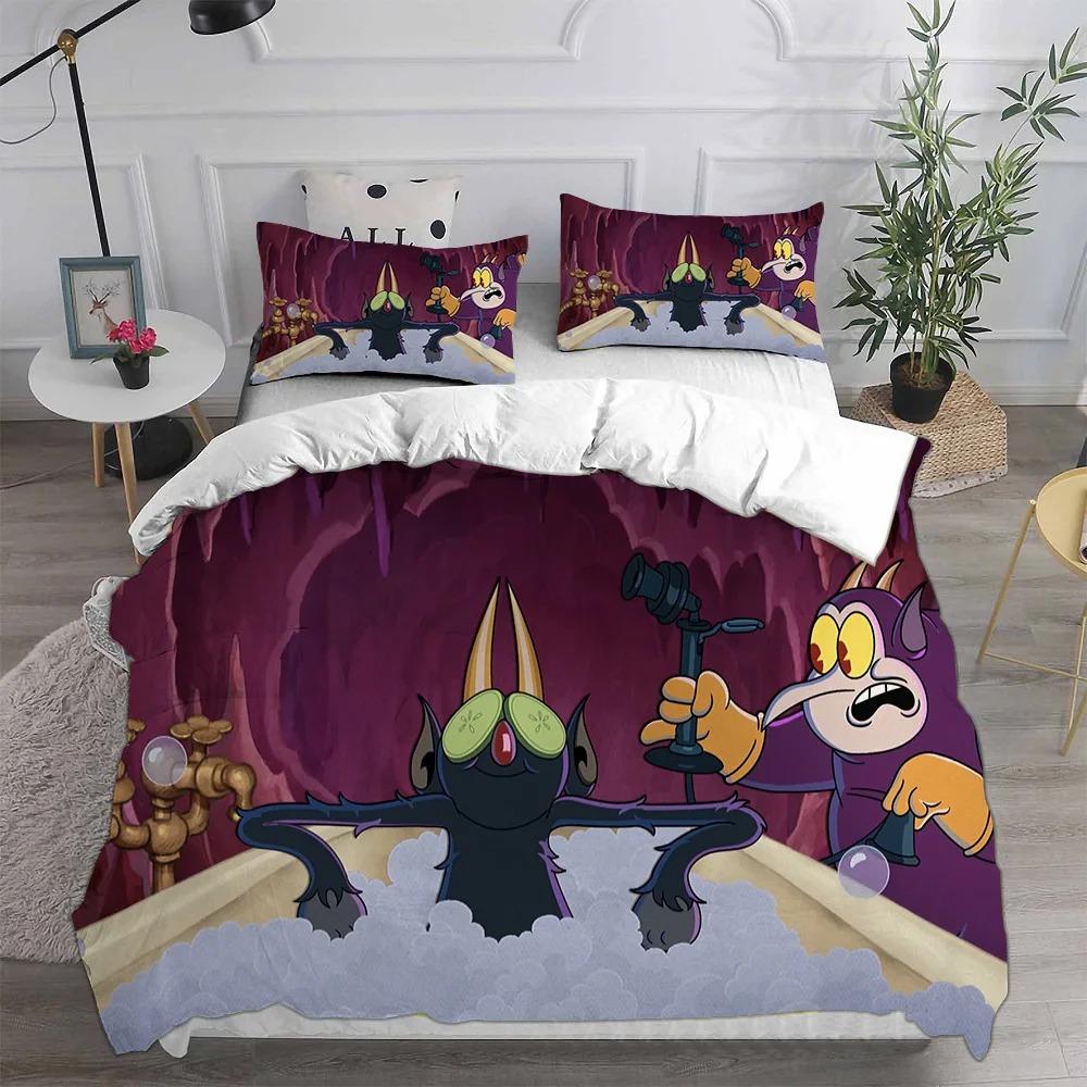 Cartoon Cuphead Duvet Cover Pillowcase Bedding Set Boy Girl Children adults Bedroom Decoration Children Gift Single Double Size