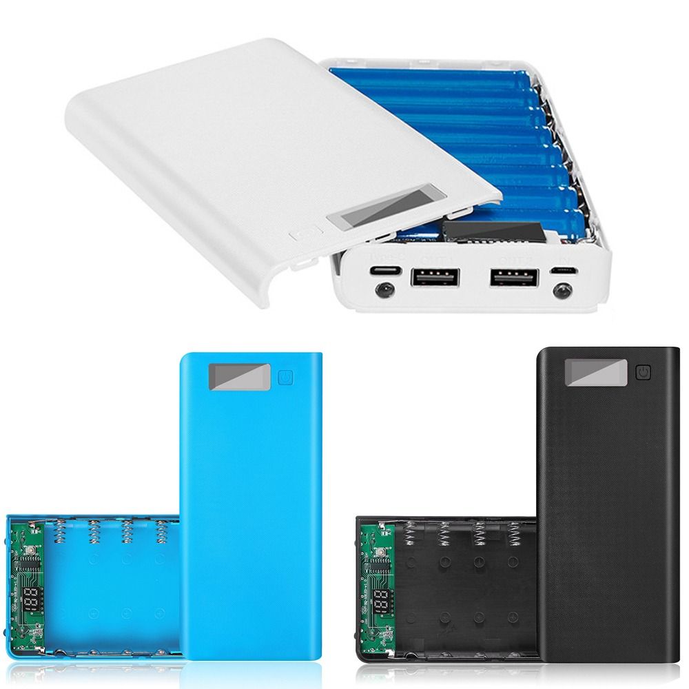 Cold Light Screen Battery Holder 8*18650 Charging Storage Case Mobile Phone Charger Shell Case