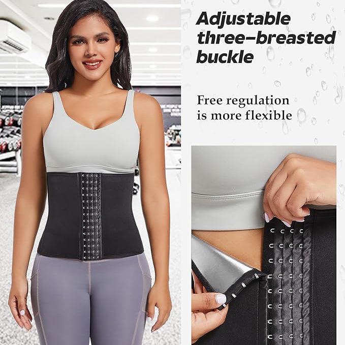 Женский Серебристый Латексный Пояс-Тренажер для Талии с Четырьмя Рядами Крючков и Петель, Корректор Фигуры для Контроля Живота