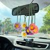 Цветочный орнамент ручной работы, реалистичный, легко повесить, зеркало заднего вида, подвесное очарование, автомобильное украшение для интерьера