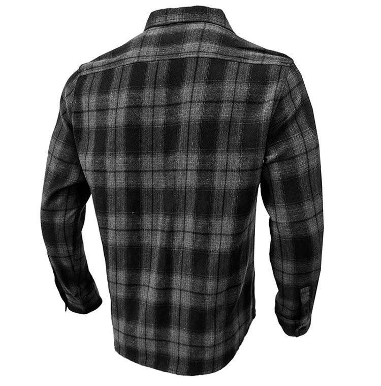 Осенне-зимняя утепленная мужская рубашка в клетку с длинными рукавами из фланелевой ткани