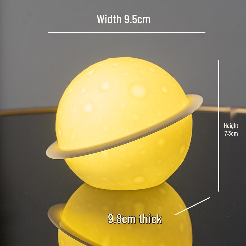 Ночник Космонавт Планета: Светящееся лунное украшение для декора спальни, в качестве подарка или сувенира, с шелковым цветком.