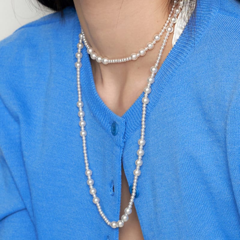 Geegee groove длинное жемчужное ожерелье