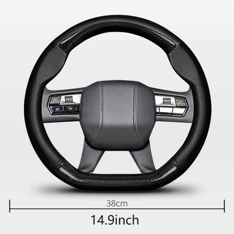 T26Carbon Fiber Leather Car Interior Steering Wheel Non-Slip Cover For Volkswagen VW GTI Polo Passat Golf Tiguan Jetta T-ROC Beetle