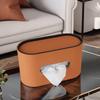 cmaos Oval Leather Tissue Box