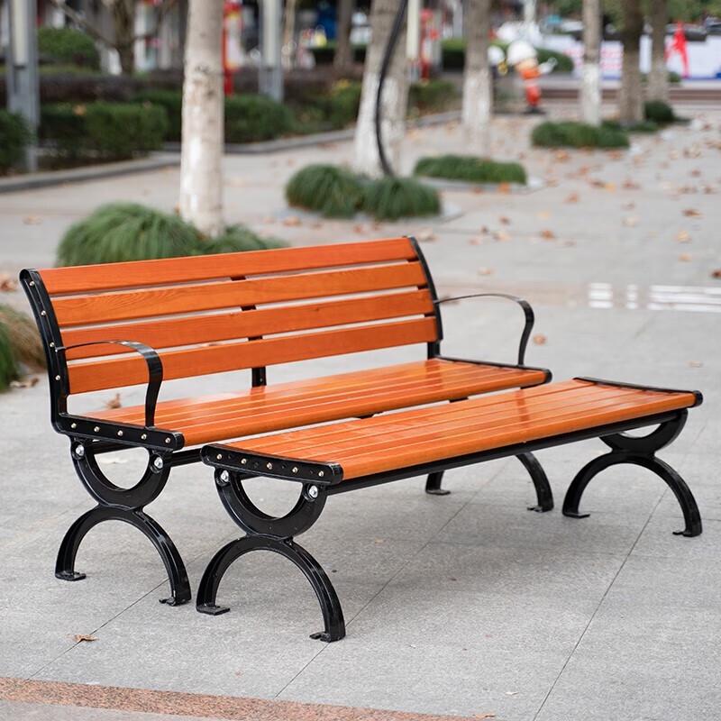 1.2M Solid Wood Outdoor Park Bench with Backrest