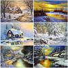 DIY Winter Scenic 5D Diamond Painting Full Round Drill Landscape Diamond Embroidery Cross Stitch Kits Wall Art Home Decor