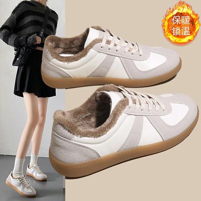 Зимние новые кроссовки для моральной подготовки для пар, женские универсальные повседневные кеды на плоской подошве, бархатные теплые хлопковые туфли, белые туфли F8821