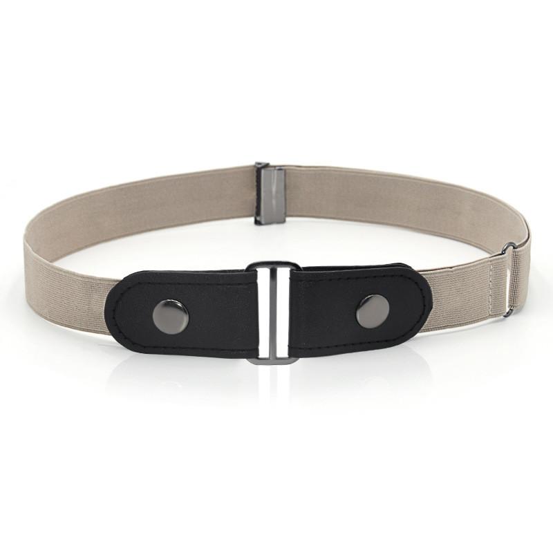 Leather Elastic Belt For Men And Women With Metal Buckle And Adjustable Fit