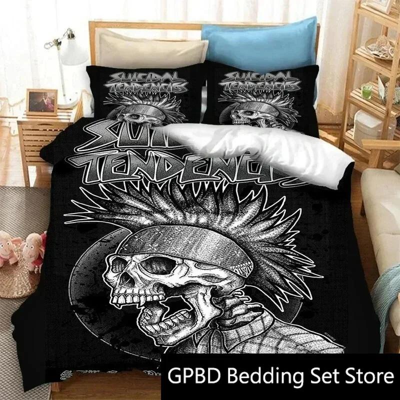 3D Print Suicidal Band Tendencies Bedding Set Double Twin King Duvet Cover Comforter Pillowcase Boys Girls Adults Bedroom